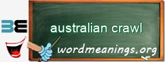 WordMeaning blackboard for australian crawl